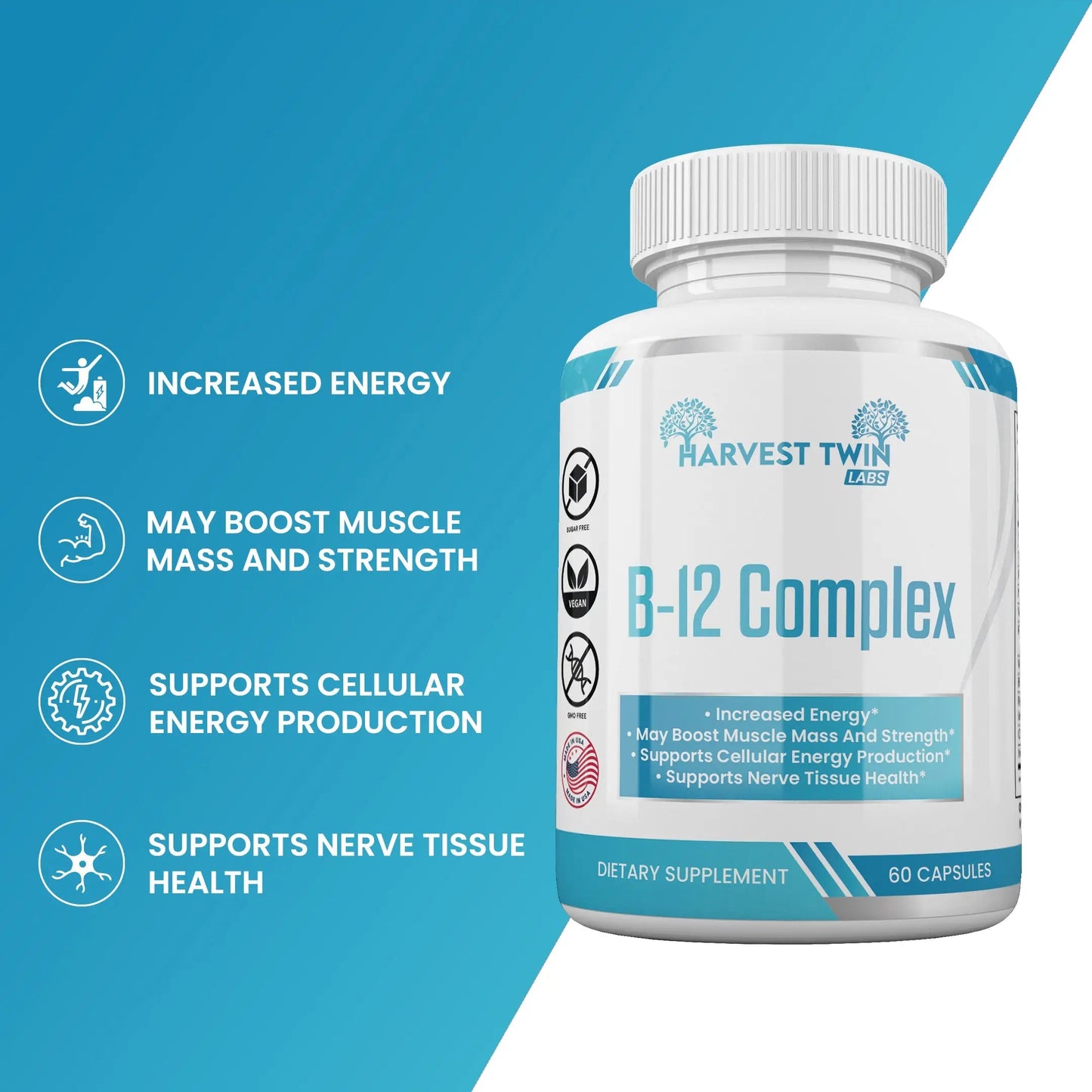 B-12 Complex Vitamin Supplement for Increased Energy & Vitality